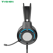 RGB Light Wired Headphones 50mm HiFi With Flexible Microphone For PC